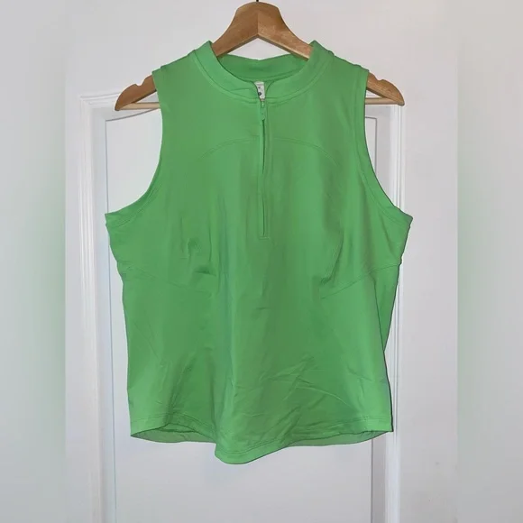 Lululemon Front Zip Tank Green 10 - Picture 2 of 16